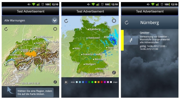 Die App „Kachelmann Unwetterwarnungen“ zeigt das Wettergeschehen in Deutschland und der Schweiz.