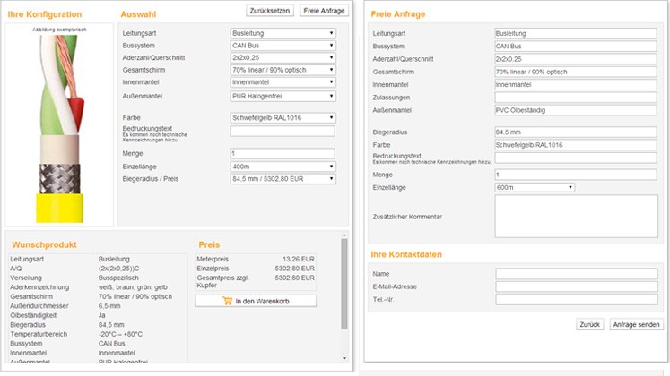 Explicatis-Projekt 'Konfigurator für individuelle Kabel und Leitungen' - Impression #2