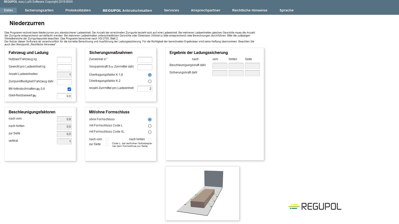 Explicatis-Projekt 'Software zur Berechnung von Lastensicherheiten' - Impression